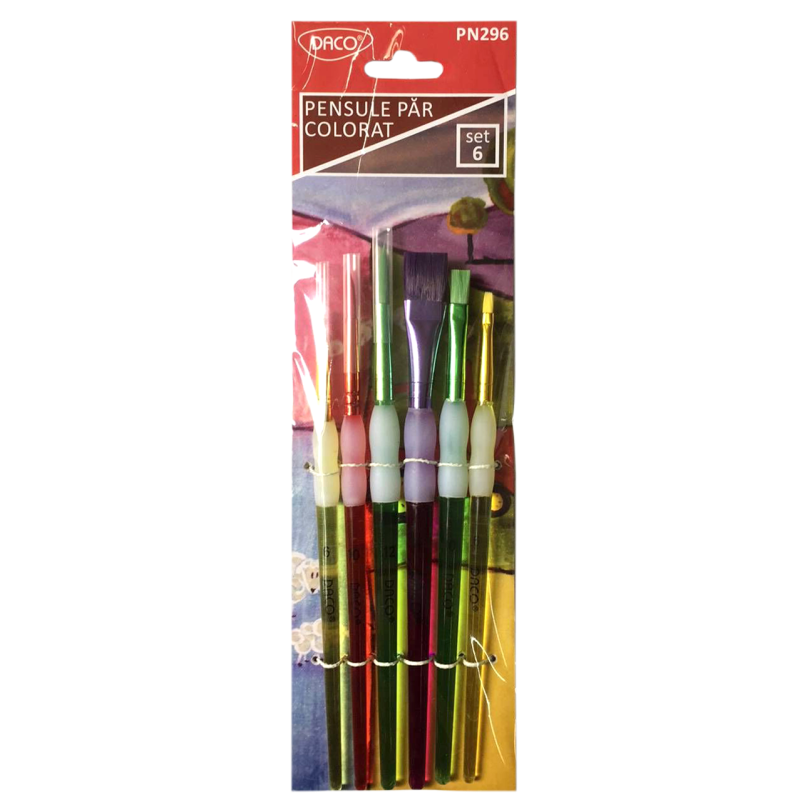 Pensula set 6 par sintetic Colorat DACO PN296