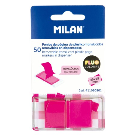 Bloc notes adeziv index 45X25 mm roz Milan