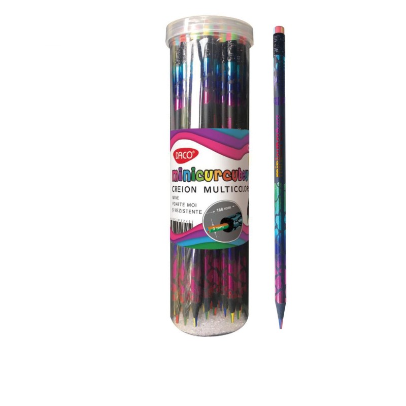 Creion color multicolor minicurcubeu DACO CC304