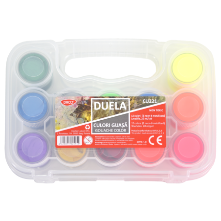 Culori guasa 20ml 6 neon + 6 metalizate Culori guasa 20ml 6 neon + 6 metalizate