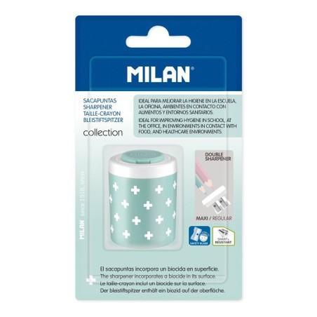 Ascutitoare plastic dubla cu container, Antibacterial, Milan