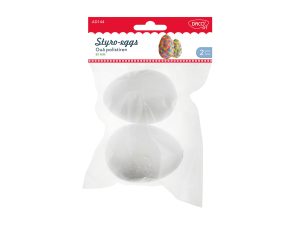 Accesorii craft - AD144 Ouă polistiren 8 cm Set 2 DACO