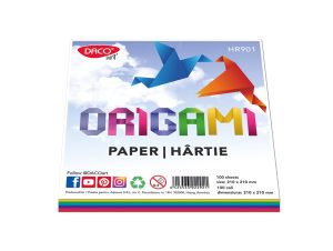Hârtie origami 21x21 cm, 80 g/mp, 100 coli DACO
