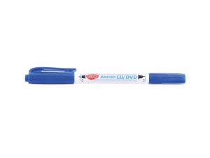 Marker CD/DVD 2 capete Albastru DACO