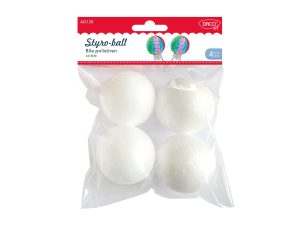 Accesorii craft - AD128 Bile polistiren 6 cm set 4  DACO