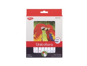 Carioca 12 culori vârf conic Unicoloră DACO