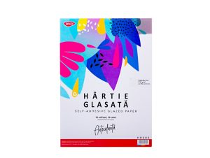 Hârtie glasată autocolantă 24x34 cm 10 culori DACO