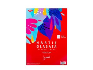 Hârtie glasată lucioasă 24x34 cm 12 culori DACO