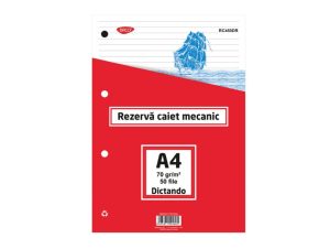 Rezervă caiet mecanic A4 50 file Dictando DACO