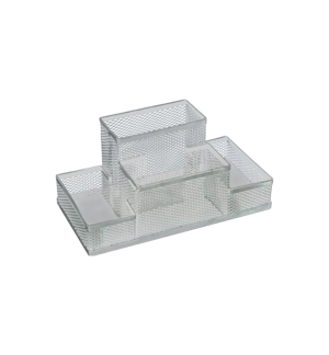 Suport birou 4 compartimente Argintiu ECADA