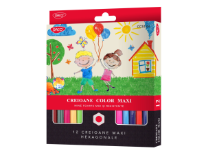 Creion color 12 culori Maxi hexagonal DACO