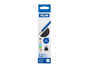 Creion color unicolor Set 12 Negru MILAN