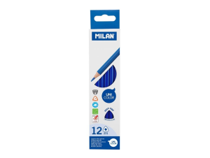 Creion color unicolor Set 12 Albastru MILAN