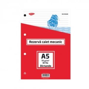 Rezervă caiet mecanic A5 50 file Dictando DACO
