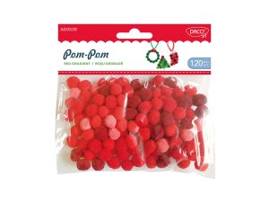 Accesorii craft - AD053 Pom-pom roșu degrade DACO