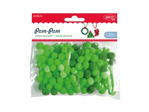 Accesorii craft - AD053 Pom-pom verde degrade Set 120 DACO