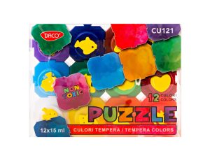 Culori tempera 12 culori 15 ml Puzzle DACO