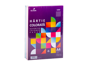 Hârtie colorată A4 75 g/mp 500 coli 10 culori ECADA