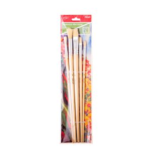 Pensule păr porc set 5 DACO PN395 (mâner LUNG)