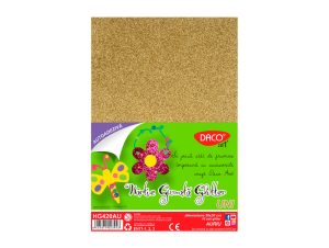 Hârtie gumată glitter autoadezivă 10 coli Auriu DACO