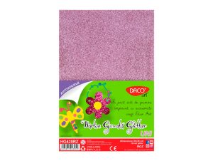 Hârtie gumată glitter autoadezivă 10 coli Roz DACO