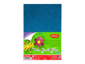 Hârtie gumată glitter autoadezivă 10 coli Albastru DACO