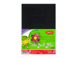 Hârtie gumată glitter autoadezivă 10 coli Negru DACO