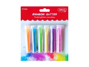 Pudră glitter set 6 curcubeu DACO PU606