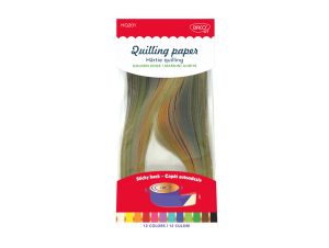 Hârtie quilling 42.5x0.5 cm, 200/set, 12 culori cu margini aurite DACO