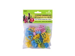 Forme modelat plastilină Litere și cifre set 36 ECADA