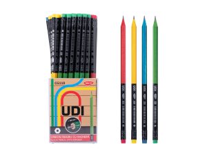 Creion negru cu radieră Udi HB DACO