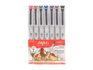Pix liner grafic Arhitect color 0.4 mm set 7 DACO
