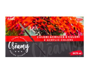Culori acril 8 culori 75 ml Creamy DACO