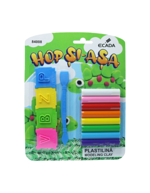 Plastilină 8x12.5 g + forme modelaj ECADA