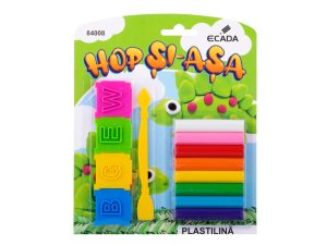 Plastilină 8x12.5 g + forme modelaj ECADA