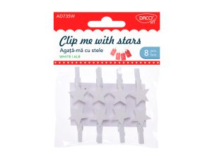 Accesorii craft - AD735W Agață-mă cu stele Alb DACO
