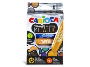 Culori tempera 6 culori 10 g Metalice CARIOCA