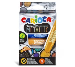 Culori tempera 6 culori 10 g Metalice CARIOCA