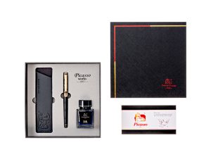 Set stilou și călimară negru/auriu PICASSO