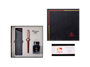 Set stilou + călimară și etui roșu PICASSO