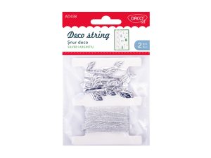 Accesorii craft - AD438 Șnur deco argintiu DACO
