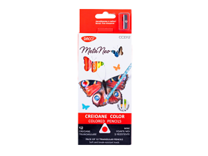 Creion color 12 culori neon și metalice DACO