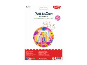 Balon folie Happy Birthday 46 cm DACO