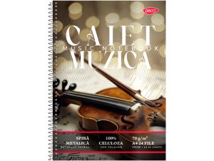 Caiet muzică A4 24 file spiră DACO
