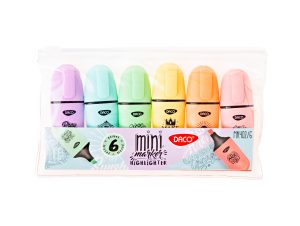 Marker evidențiator mini Pastel set 6 DACO