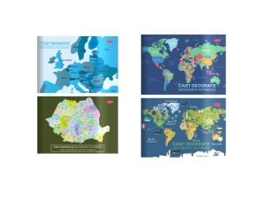 Caiet geografie A4 24 file copertă plastic DACO