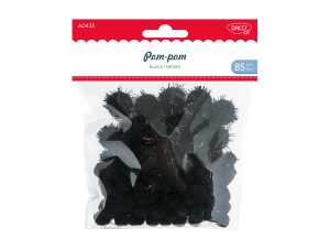 Accesorii craft - AD435 Pom-pom negru set 85 DACO