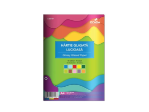 Hârtie glasată lucioasă 10 file/set ECADA