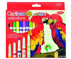 Carioca 18 culori vârf conic Unicoloră DACO