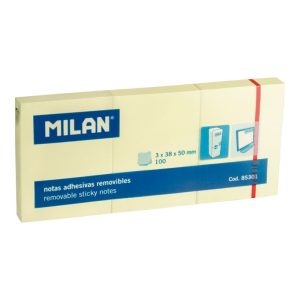Bloc notes adeziv 38x50 mm Galben pal MILAN (Post-it)